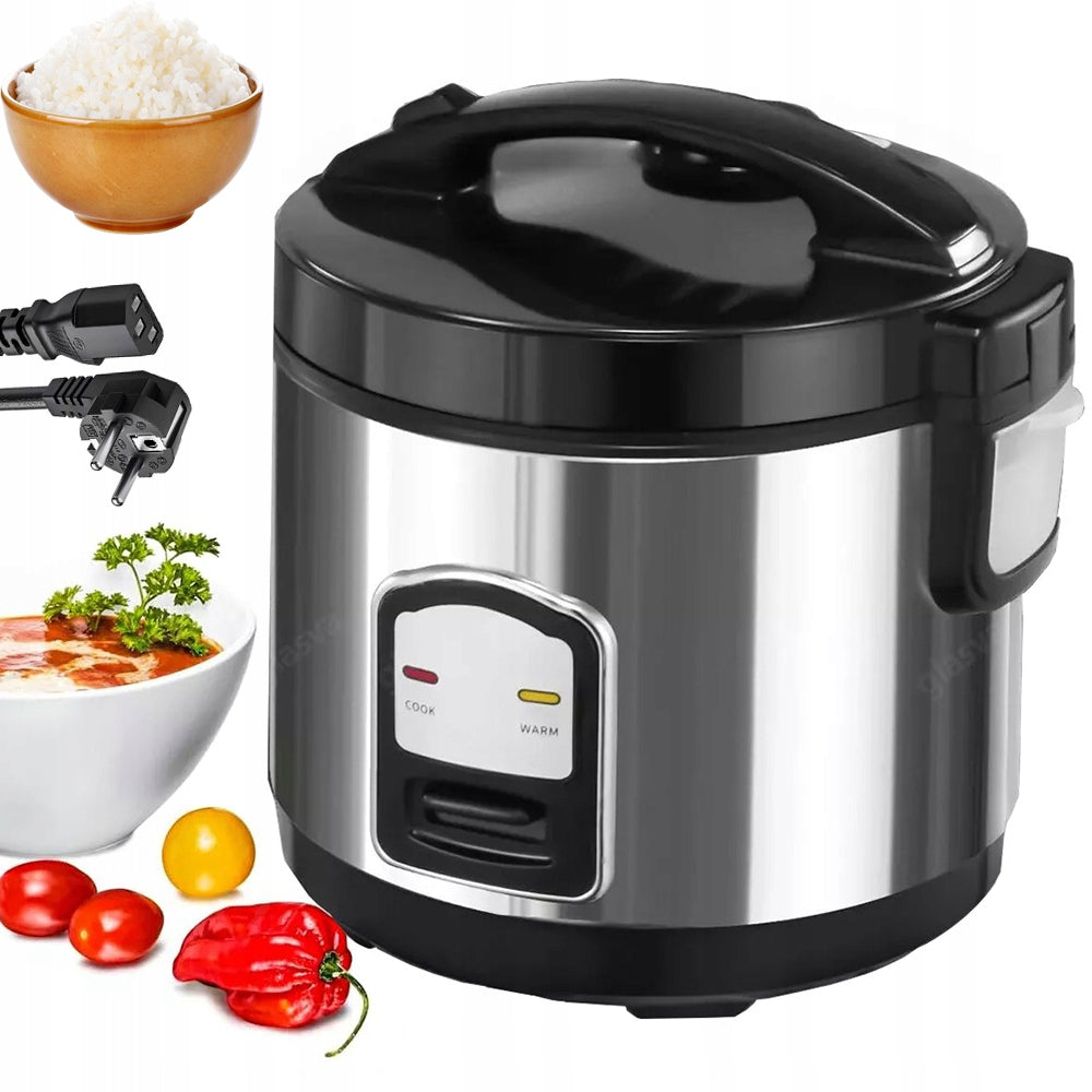 LARGE CAPACITY RICE COOKER BLACK STAINLESS STEEL 2L 400W