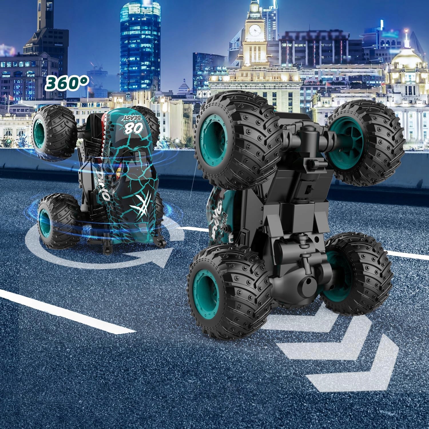 LARGE CAR Monster Truck REMOTE CONTROLLED Dinosaurs 4x4 LED Brand no brand