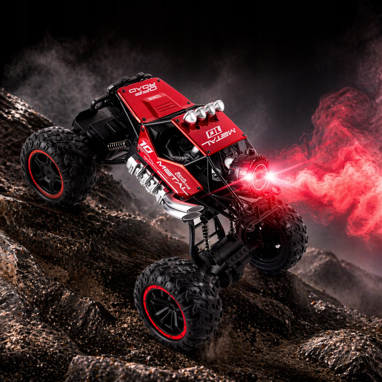 LARGE CAR REMOTE CONTROLLED AUTO RC METAL OFF-ROAD 4x4 1:12 WITH STEAM Packaging status original