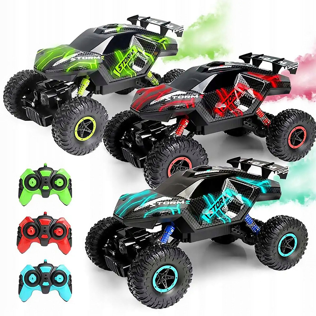 LARGE CAR REMOTE CONTROLLED OFF-ROAD AUTO RC REMOTE CONTROL LED LIGHT SMOKE Packaging status original
