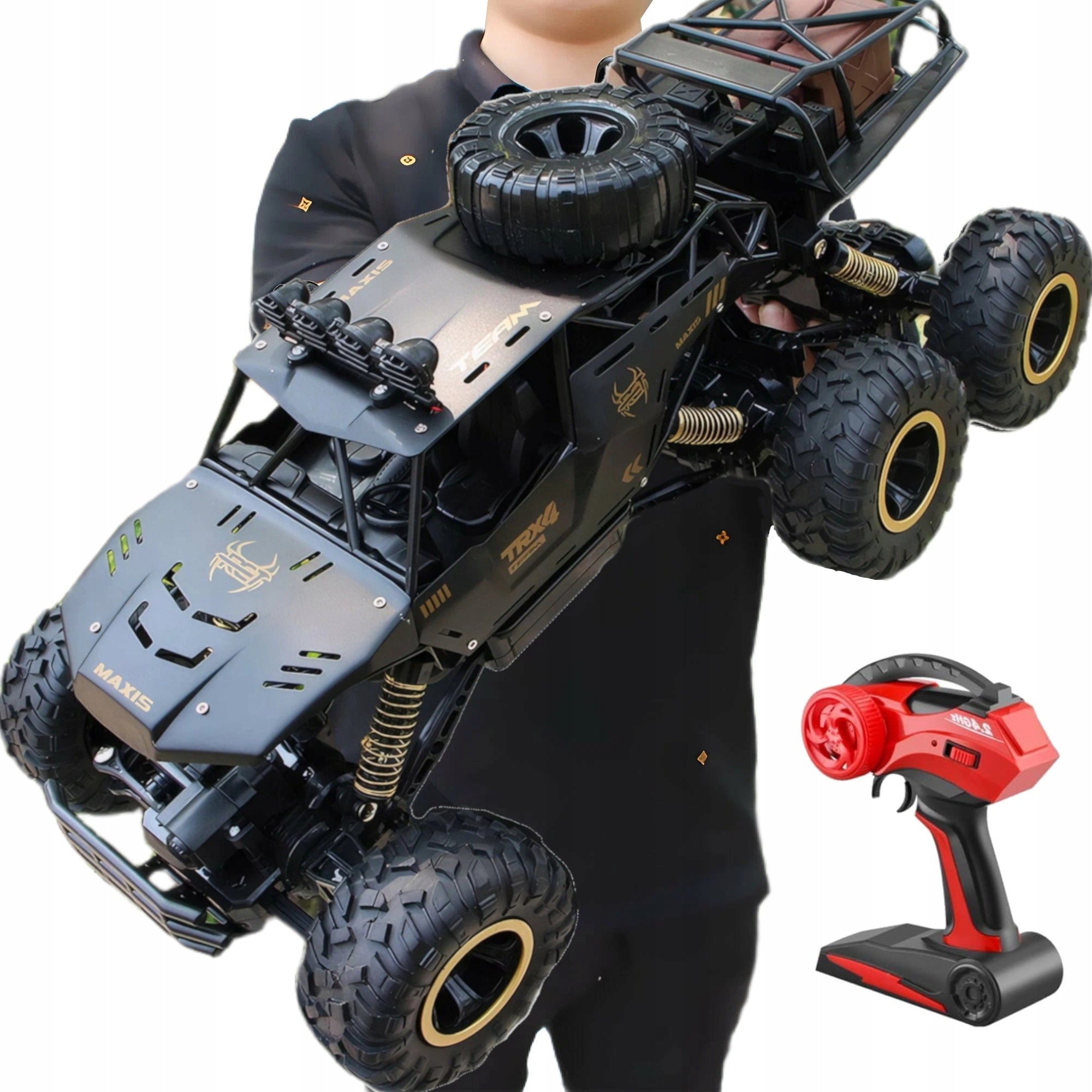 LARGE CAR REMOTE CONTROLLED OFF-ROAD DRIVE 4x4 METAL LED 46cm GIFT