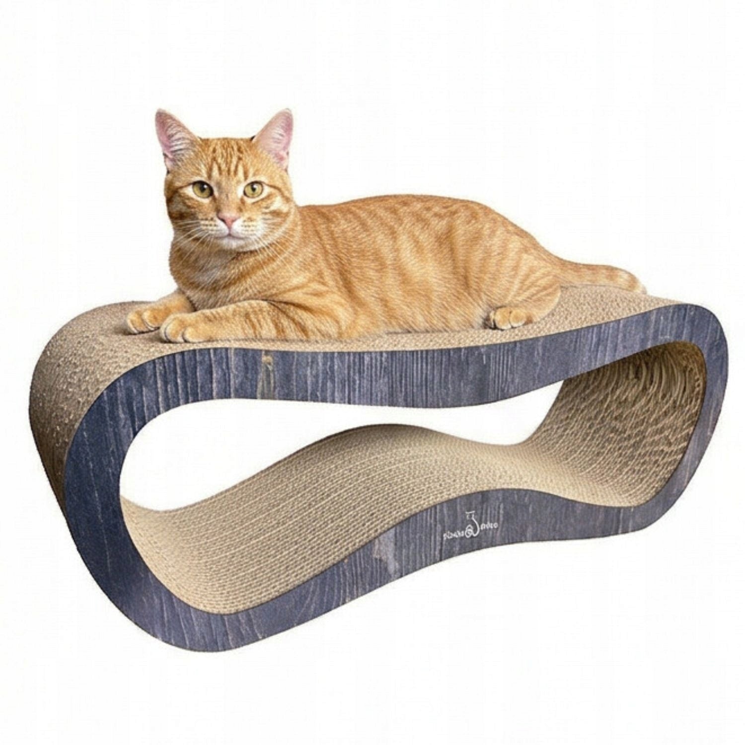 LARGE CARDBOARD CAT SCRATCRATOR BED 78x28x24 cm Mruu&Pruu