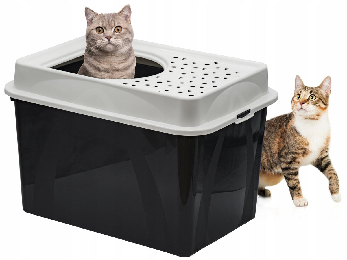 LARGE CAT LITTER BOX CLOSED HIGH HOP IN FOR LITTER MIX OF COLORS