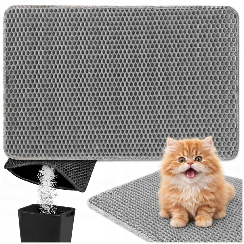 LARGE CAT LITTER MAT FOR LITTER BOX DOUBLE LAYER WIPER 75 x55 XXL
