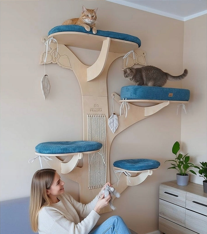 LARGE CAT SCRATCHER TREE BIRCH 146x160x40cm COLOR SELECTION Manufacturer code BRZOZA