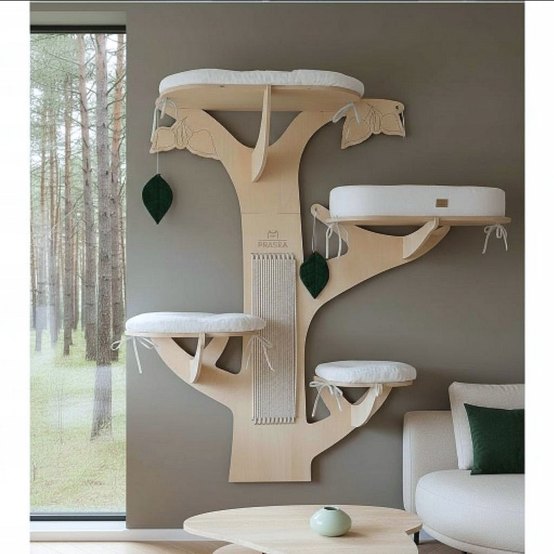 LARGE CAT SCRATCHER TREE BIRCH 146x160x40cm COLOR SELECTION Packaging status original