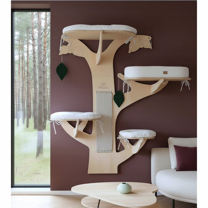 LARGE CAT SCRATCHER TREE BIRCH 146x160x40cm COLOR SELECTION