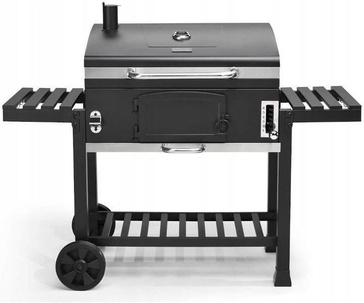 LARGE CHARCOAL GRILL EL FUEGO ONTARIO XXL GRATE CAST IRON CHIMNEY FOLDING SHELVES
