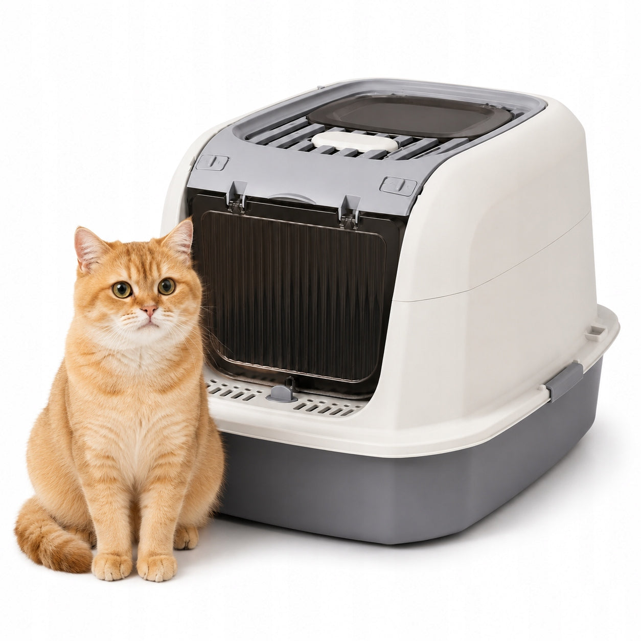 LARGE CLOSED CAT LITTER BOX WITH BACTERICIDAL UV LAMP