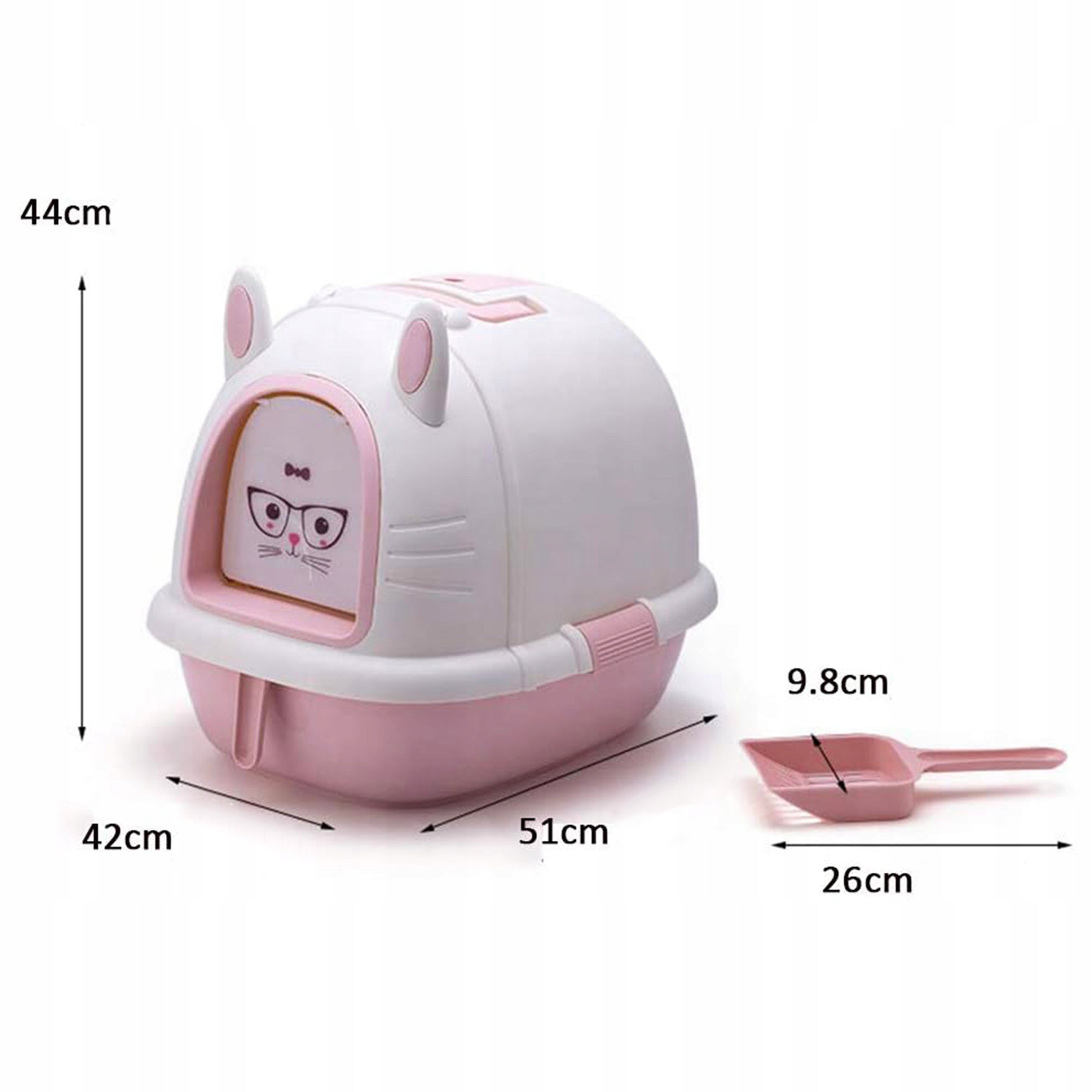 LARGE CLOSED LITTER BOX XXL FOR CAT LITTER WITH SPATULA Kind closed litter box