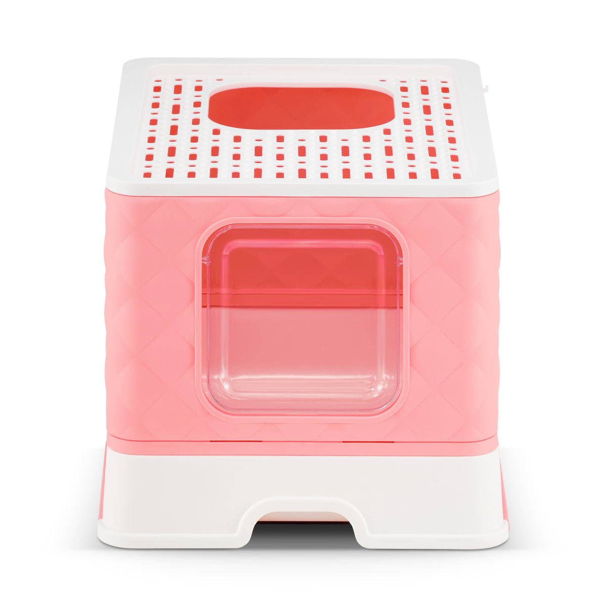 LARGE CLOSED PINK CAT LITTER BOX WITH PULL-OUT DRAWER AND SPATULA Manufacturer code KDK-09