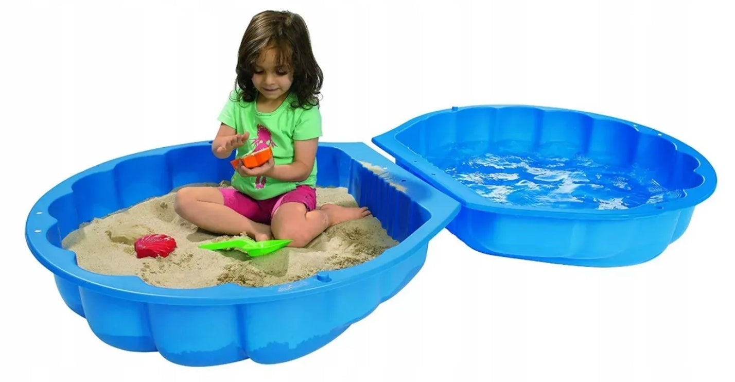 LARGE CLOSED SANDBOX XXL POOL 2in1 GARDEN SHELL FOR CHILDREN FUN Kind plastic