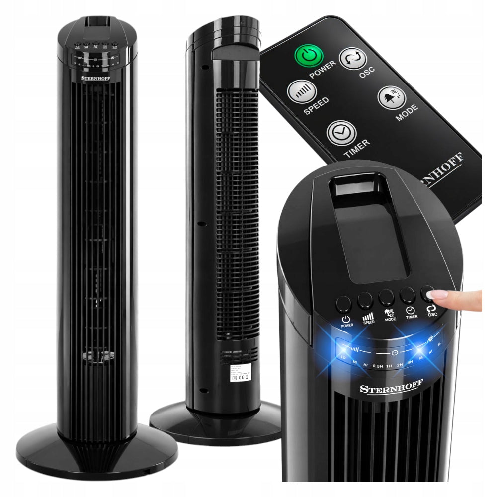 LARGE COLUMN FAN STANDING FLOOR TIMER OSCILLATION POWERFUL 70W REMOTE CONTROL