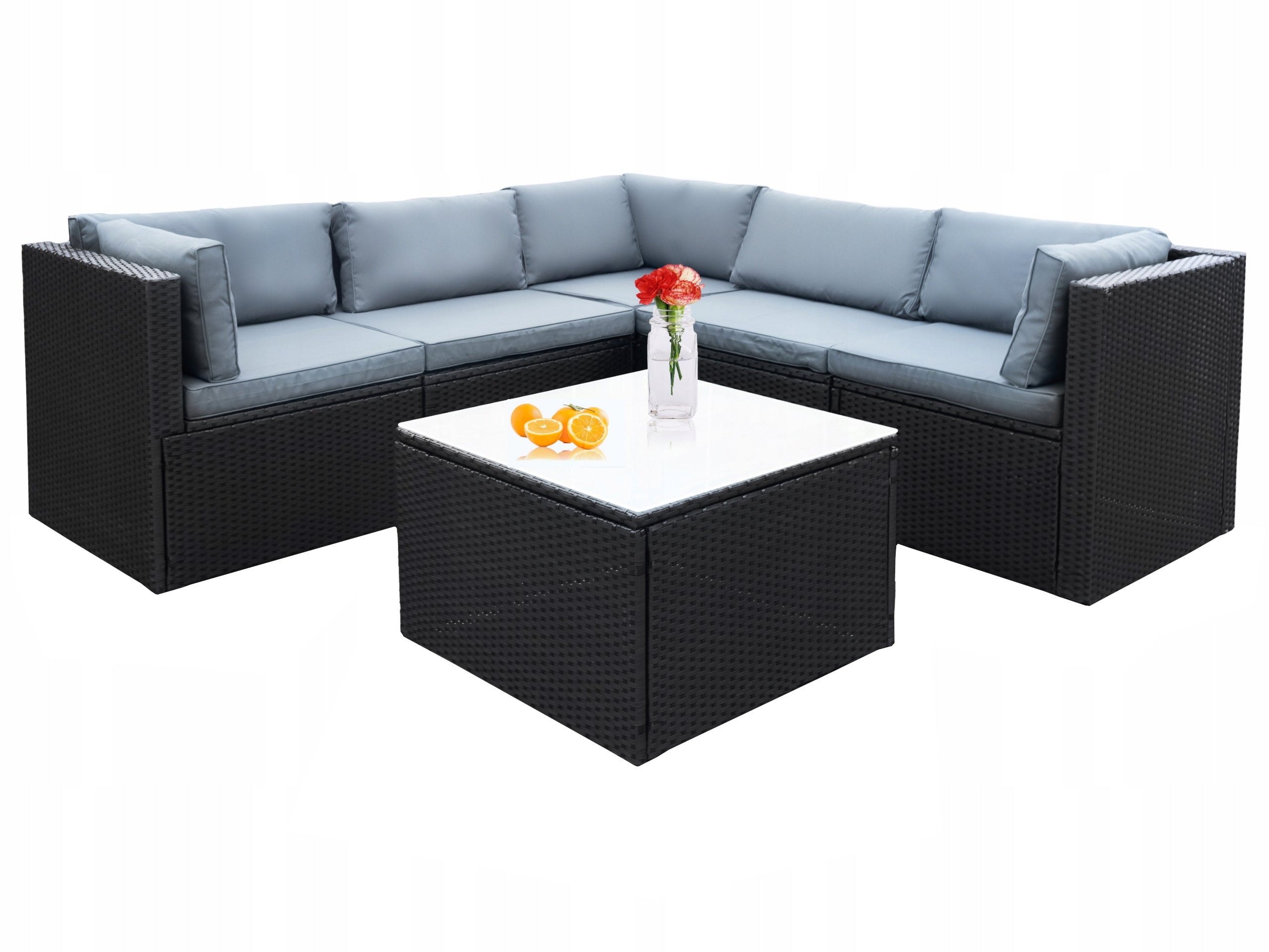 LARGE CORNER CHIRO GARDEN FURNITURE COUCH + TABLE