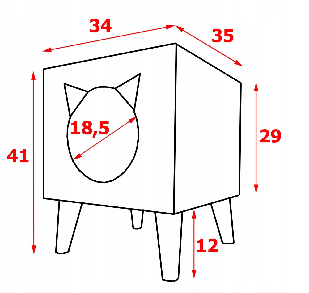 LARGE COZY HOUSE XXL FOR CAT SCANDINAVIAN BED COLORS VELOUR Product width 35 cm