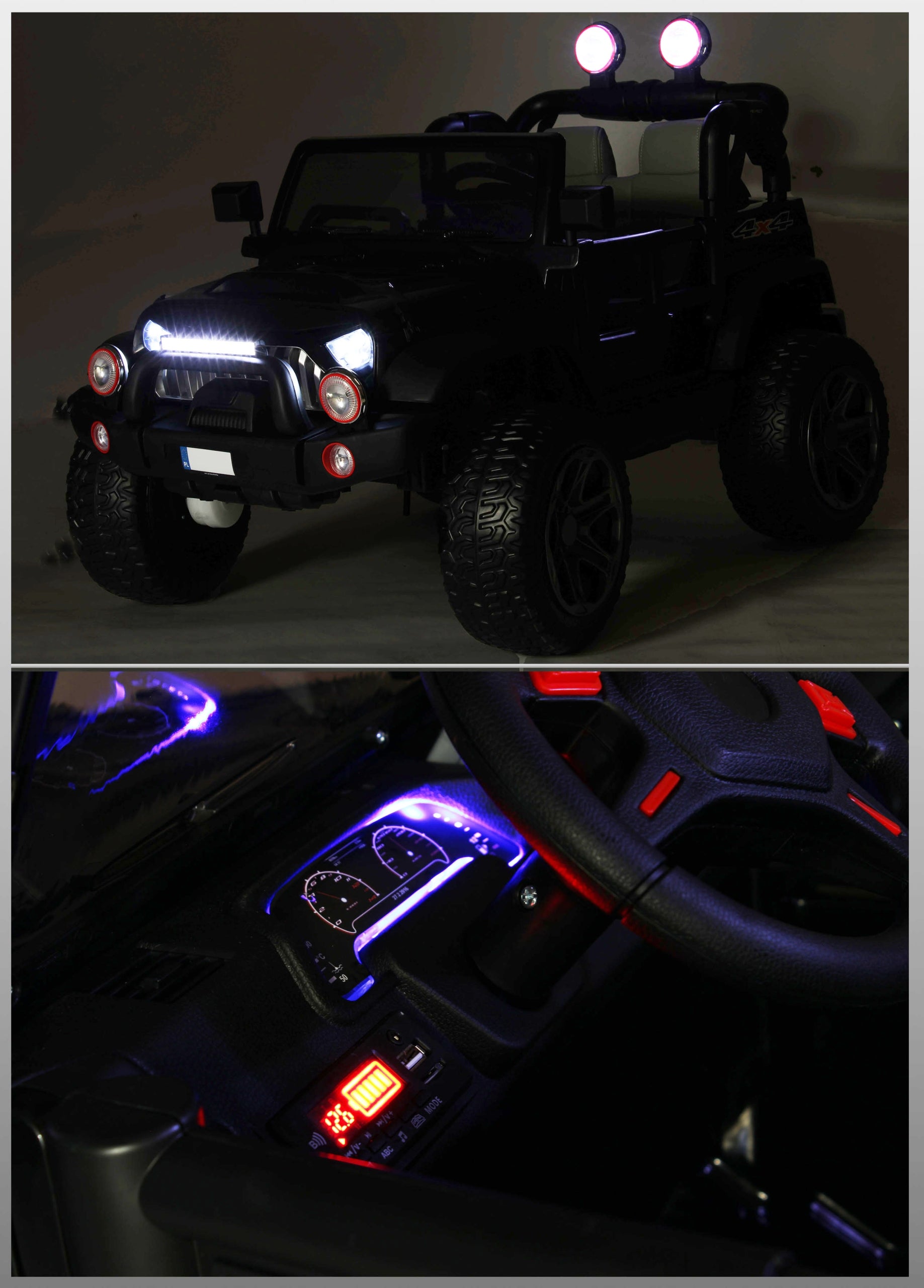 LARGE Car Battery Operated Buggy 4x4 Remote Control LEDs Manufacturer code CAR-JL-4-CZERWONY