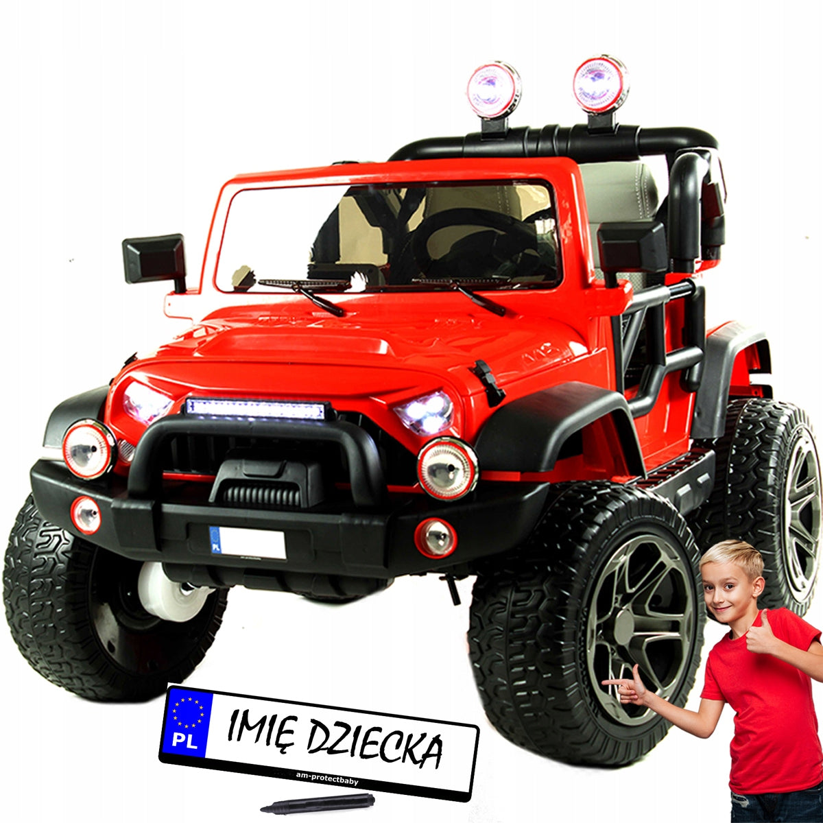 LARGE Car Battery Operated Buggy 4x4 Remote Control LEDs
