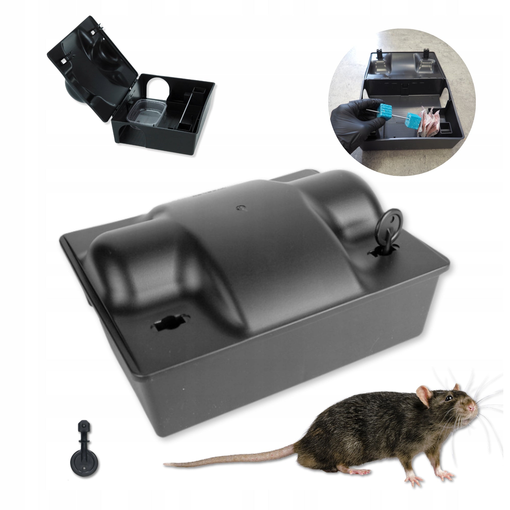 LARGE DERATIZATION STATION FOR MICE AND RATS FOR POISON WITH NATOM KEY