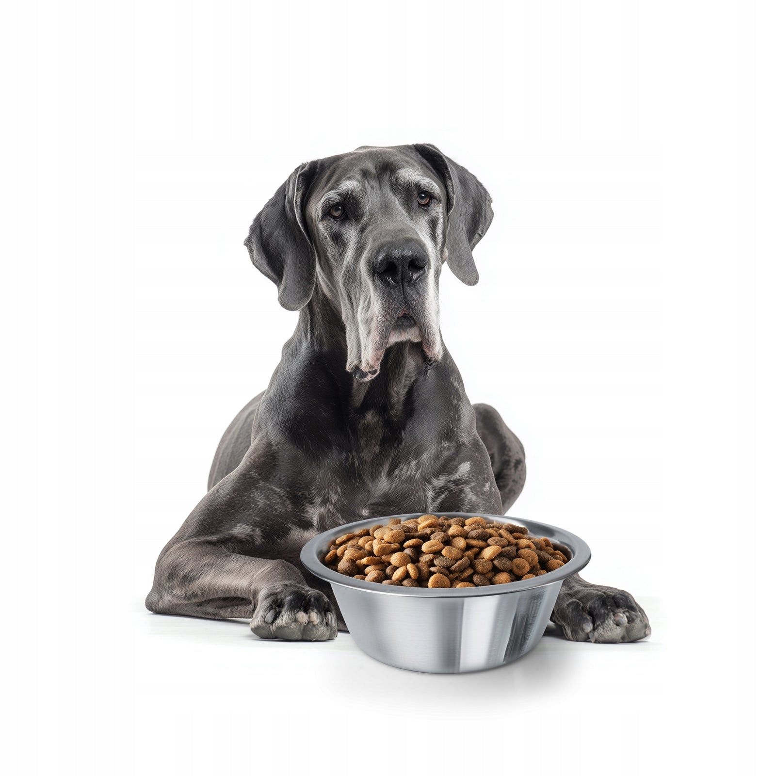 LARGE DOG BOWL 4,7l METAL Silver STAINLESS STEEL WATER FOOD Brand Hocky