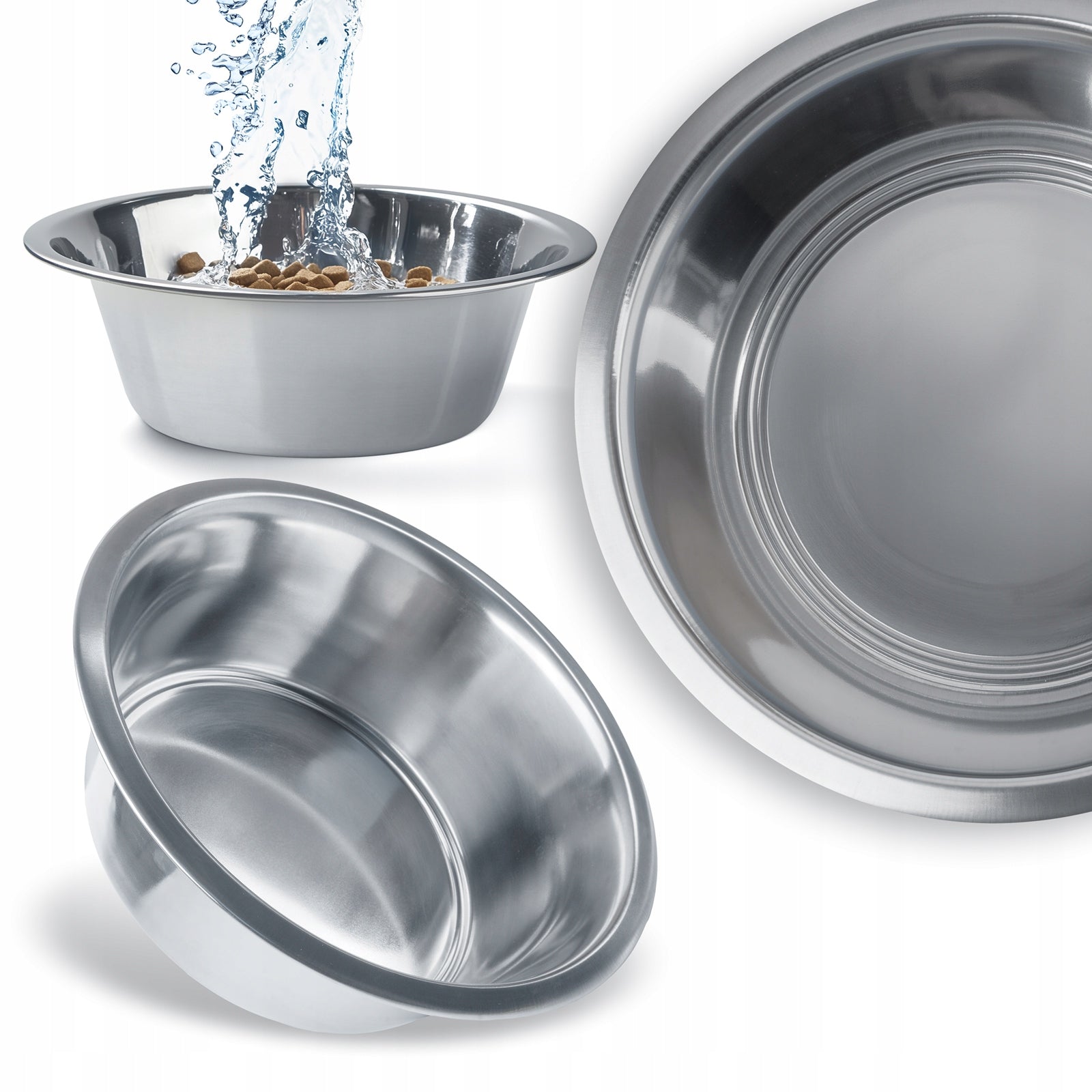 LARGE DOG BOWL 4,7l METAL Silver STAINLESS STEEL WATER FOOD Manufacturer code HMZ-0006
