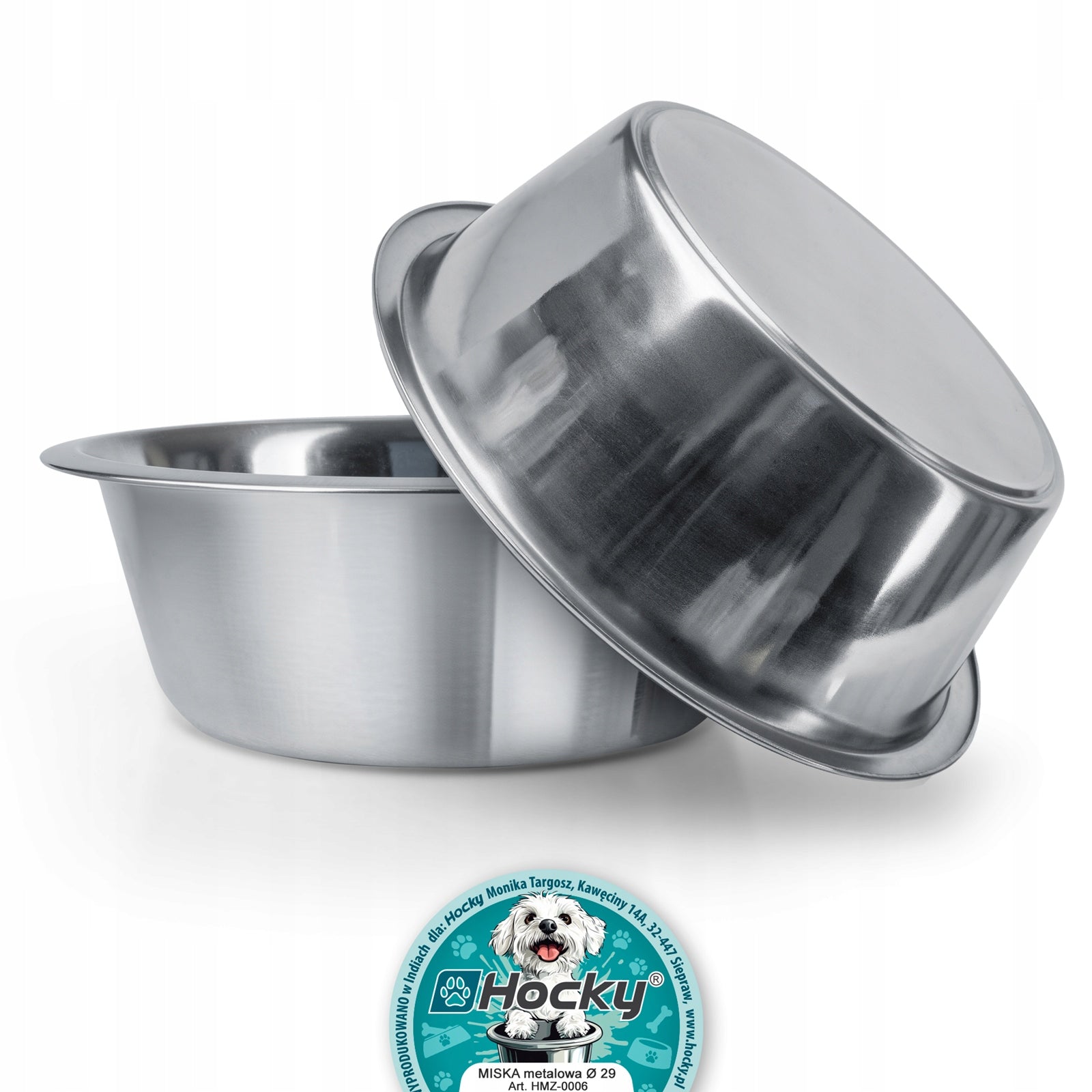 LARGE DOG BOWL 4,7l METAL Silver STAINLESS STEEL WATER FOOD Material metal
