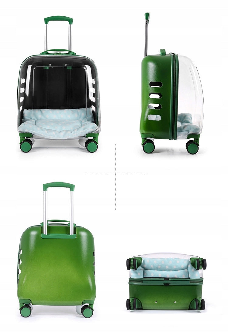 LARGE DOG CAT CARRIER WITH UNIVERSAL WHEEL Build type for carrying on the shoulder for hand carrying front or side opening locked