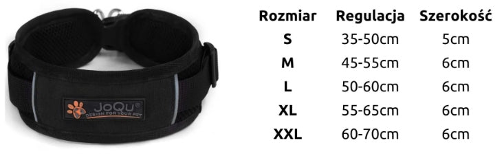LARGE DOG COLLAR WIDE JoQu Extreme Collar BLACK M Manufacturer code JO-OB-extcol-45-55cm-M-CZA