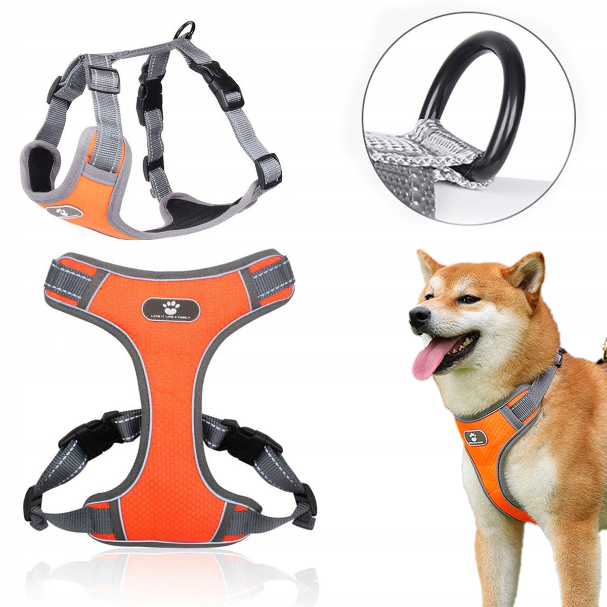 LARGE DOG HARNESS STRONG LABRADOR SHEPHERD DURABLE SIZE M COMFORTABLE