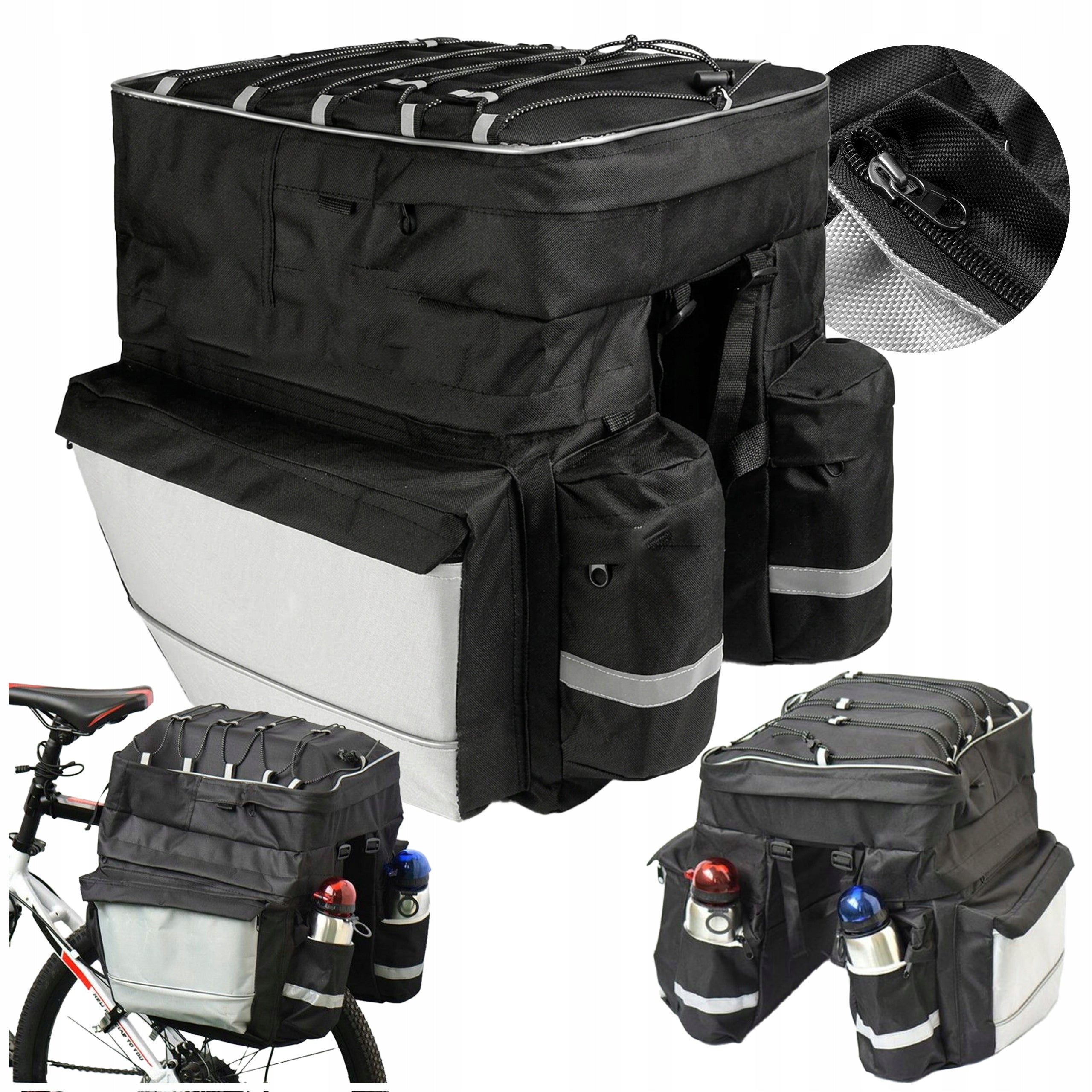 LARGE DOUBLE BICYCLE BAG REAR PANNIER FOR TRUNK 75L XXL