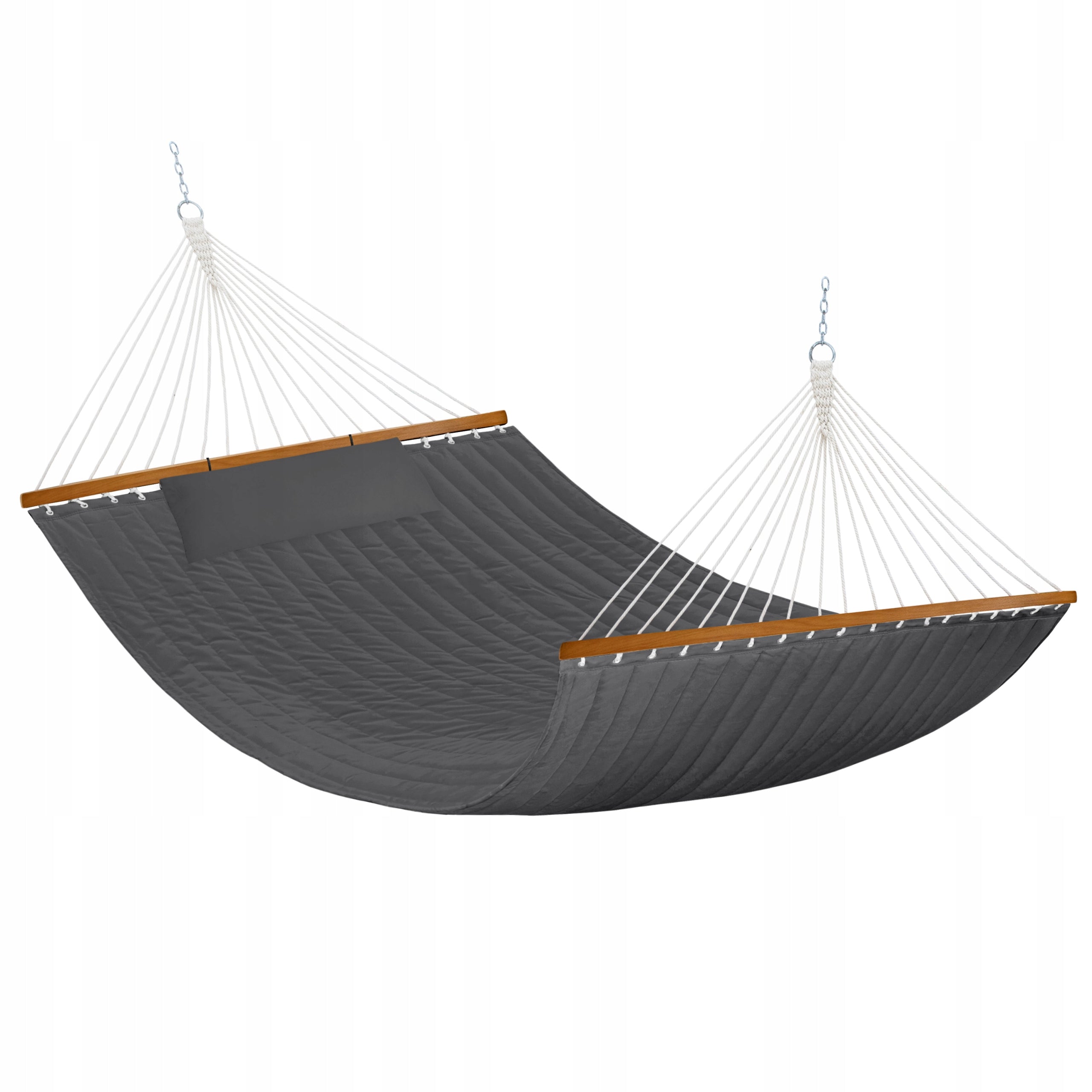 LARGE DOUBLE GARDEN HAMMOCK STRONG STABLE 200x140x358 CM HEADBAND 140 CM Kind hammock with rod