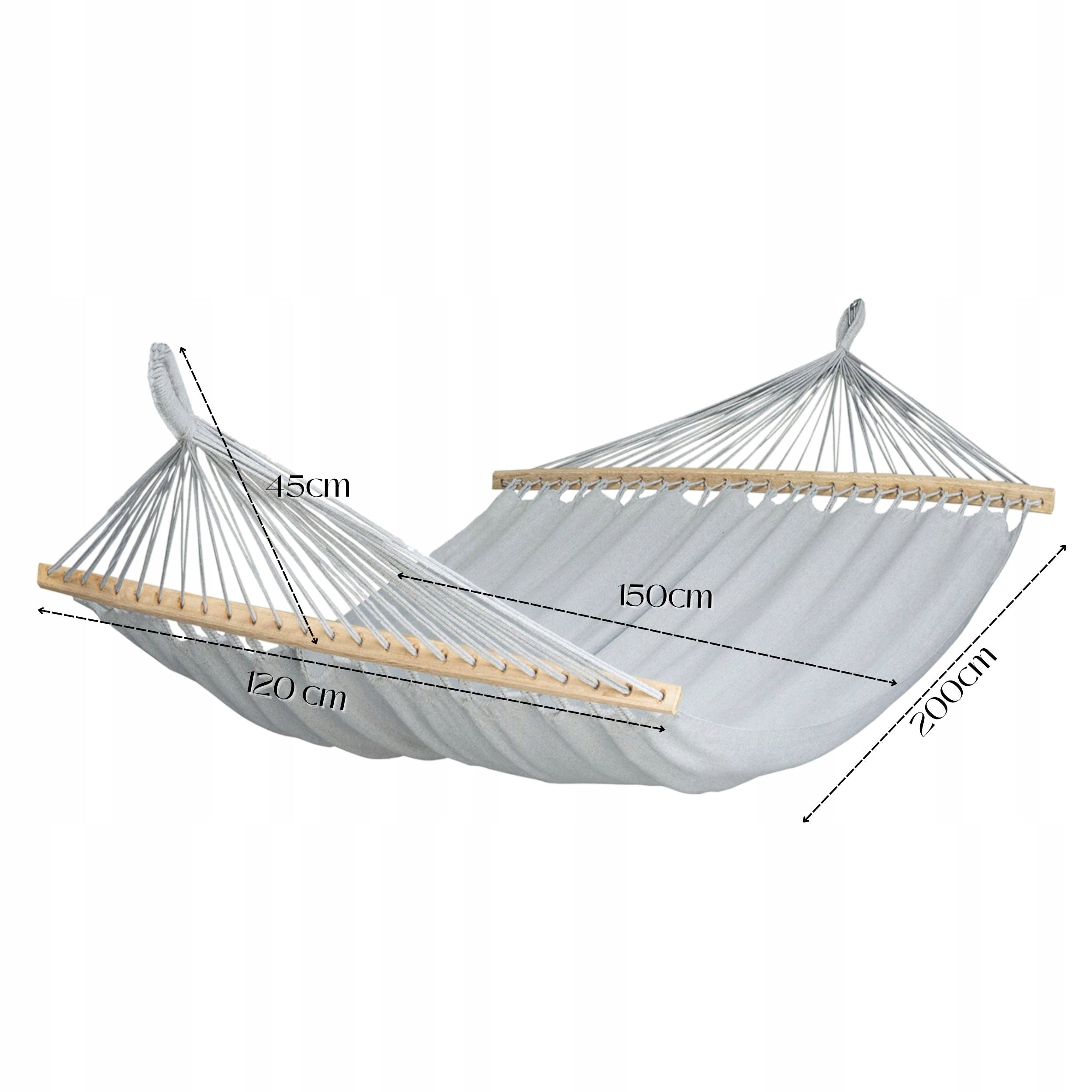 LARGE DOUBLE HAMMOCK GARDEN STRONG XXL HEADBAND 120 CM WITH PILLOWS + ROPES Manufacturer code Hamak Ultimate XXL + Laurine 45x45 cm