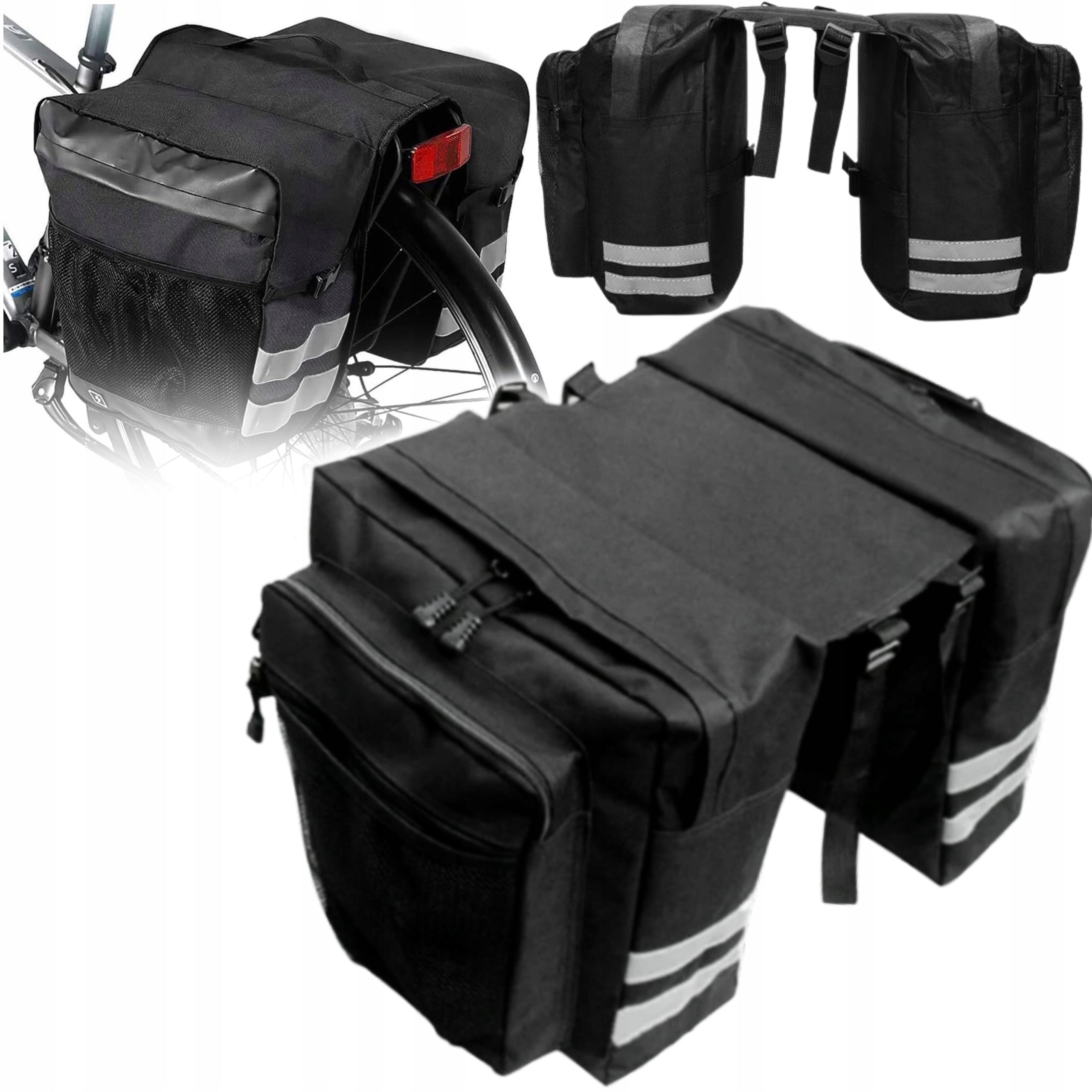 LARGE DOUBLE POUCH BICYCLE BAG REAR FOR TRUNK SIDE TRUNKS 25L