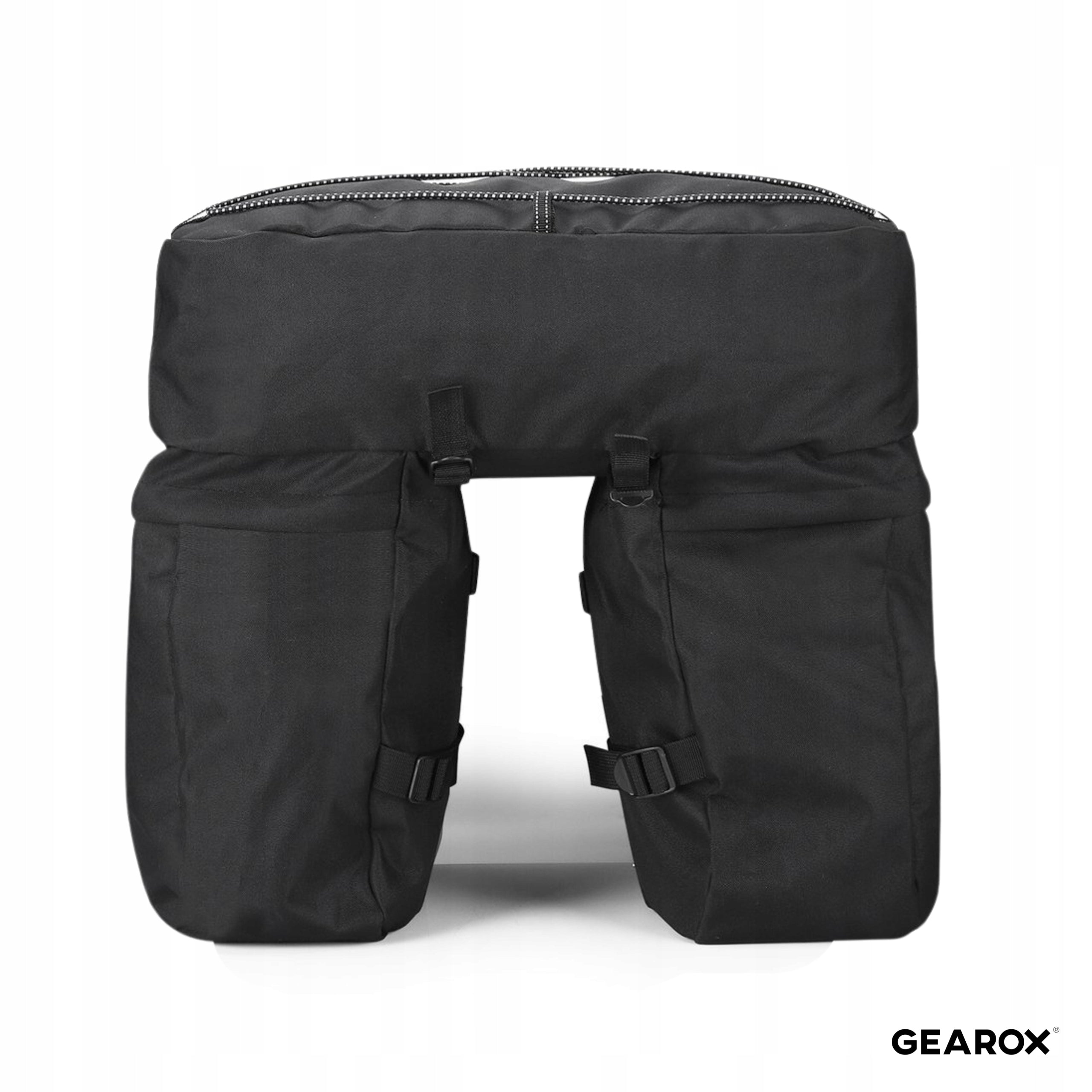 LARGE DOUBLE POUCH REAR BICYCLE TRAVEL BAG FOR TRUNK 60L ROOMY Manufacturer code GEAROX SAKWA ROWEROWA TYLNA 60L KIESZENIE