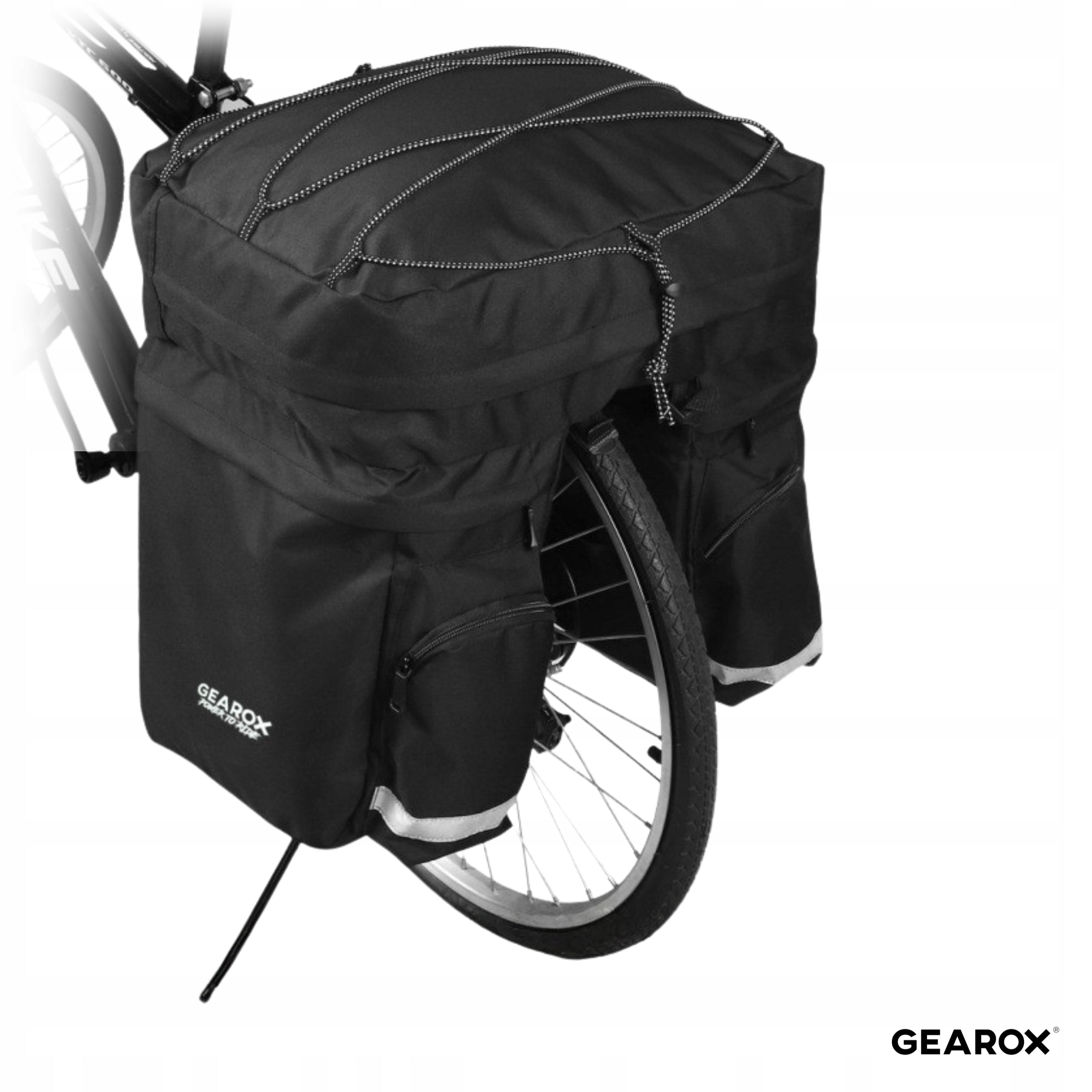 LARGE DOUBLE POUCH REAR BICYCLE TRAVEL BAG FOR TRUNK 60L ROOMY Packaging status original