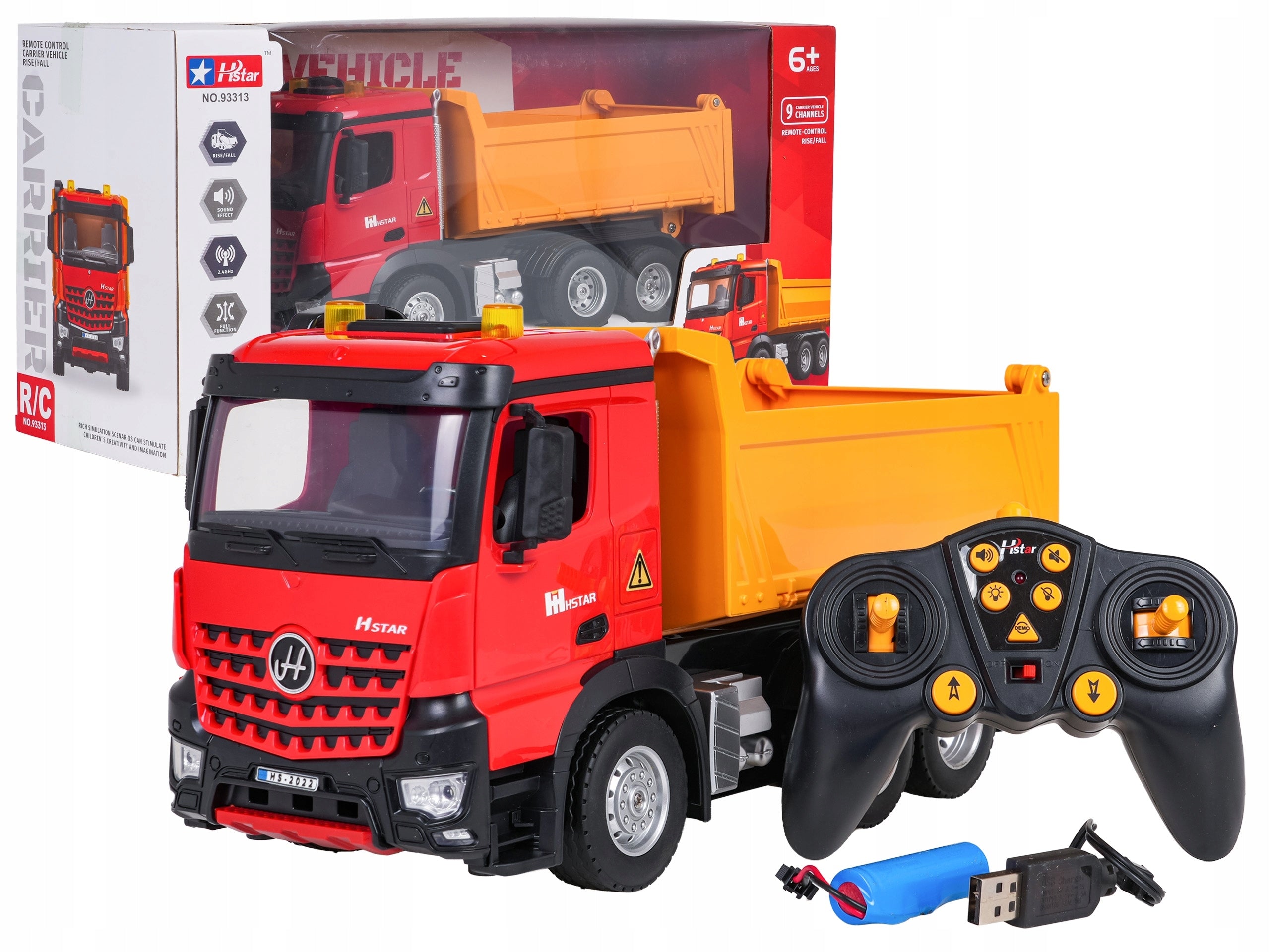 LARGE DUMP TRUCK REMOTE CONTROLLED RC PILOT 2,4 GHz EFFECTS