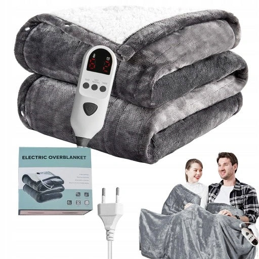 LARGE ELECTRIC BLANKET 180X130 HEATED DOUBLE TIMER MAT + REMOTE CONTROL