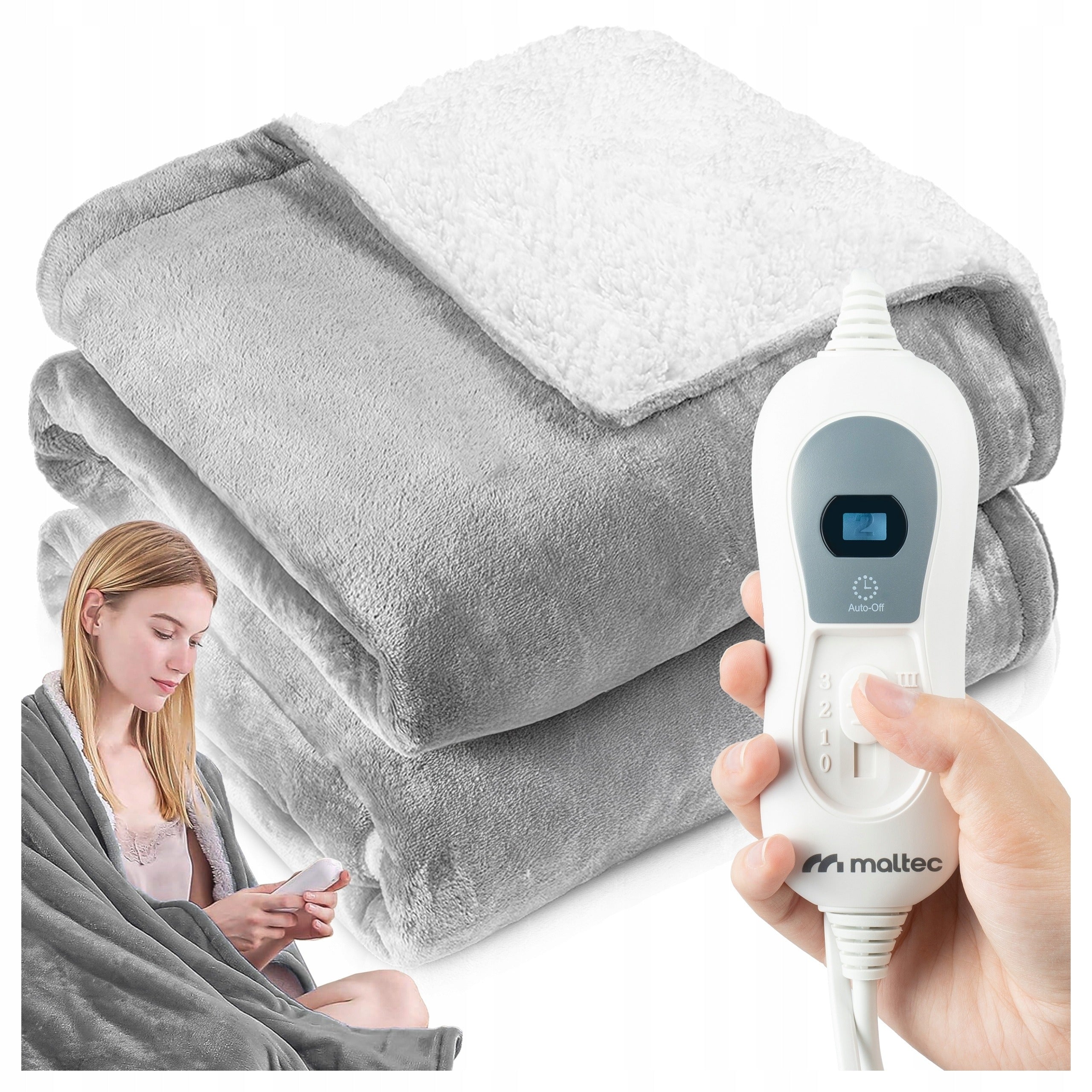 LARGE ELECTRIC BLANKET 180X130CM DOUBLE HEATING MAT SOFT TIMER REMOTE CONTROL