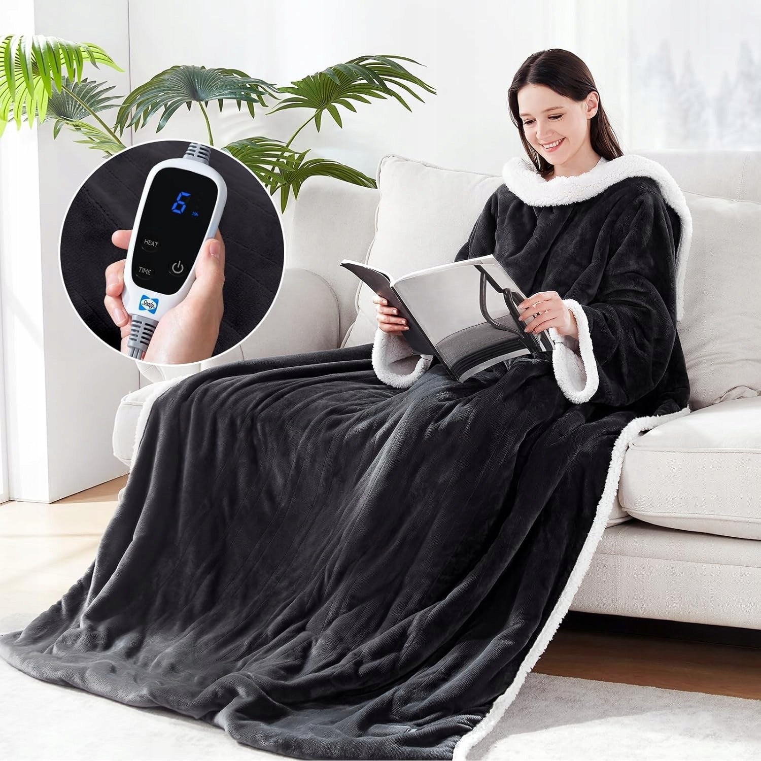 LARGE ELECTRIC BLANKET WITH SLEEVES PILOT BLANKET SWADDLE LEG GIFT Medical device no
