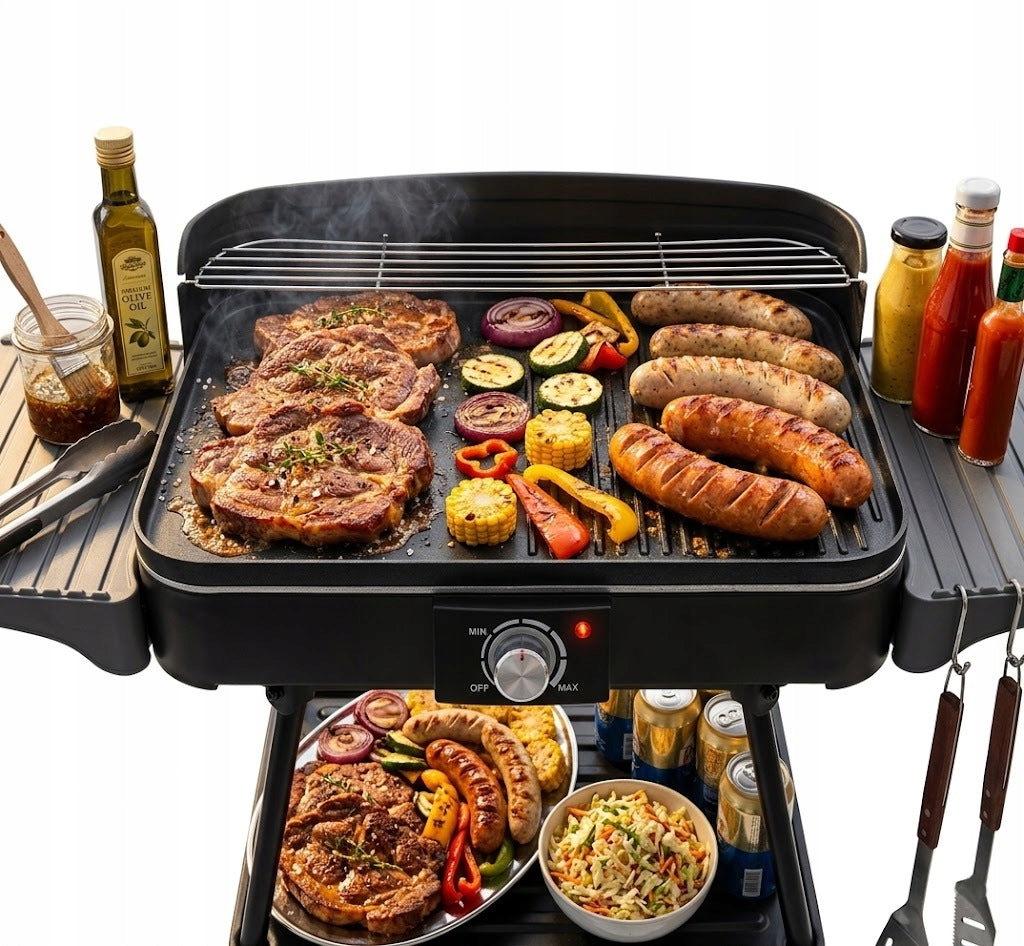 LARGE ELECTRIC GRILL GARDEN AND KITCHEN Grate Detachable FROM RACK XL Temperature control yes
