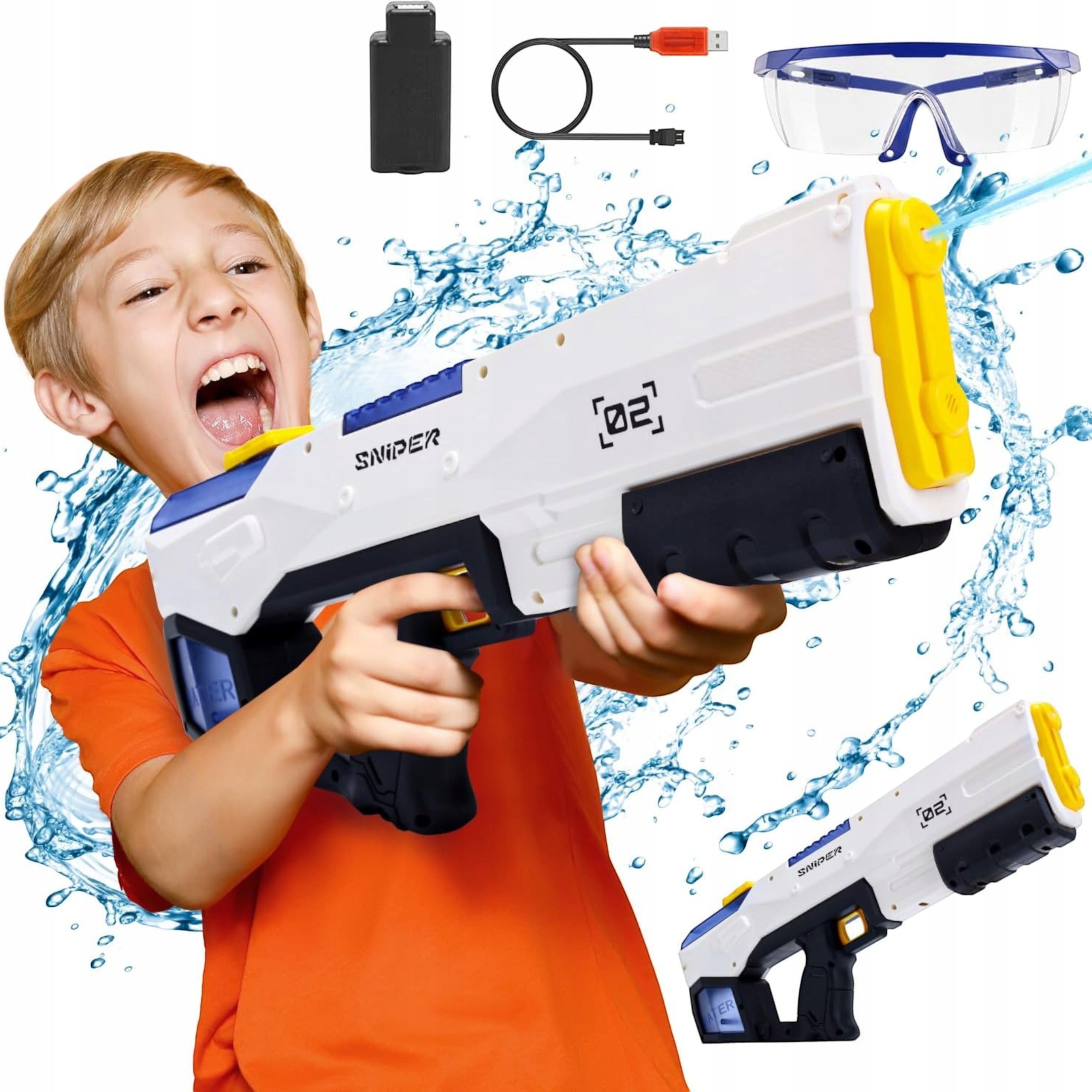 LARGE ELECTRIC WATER GUN AUTOMATIC WATER INTAKE RANGE 12M