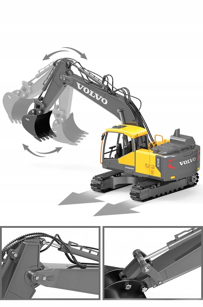 LARGE EXCAVATOR REMOTE CONTROLLED TRACKED RC VOLVO TOY FOR REMOTE CONTROL Manufacturer code Koparka RC Volvo 3w1 na pilota