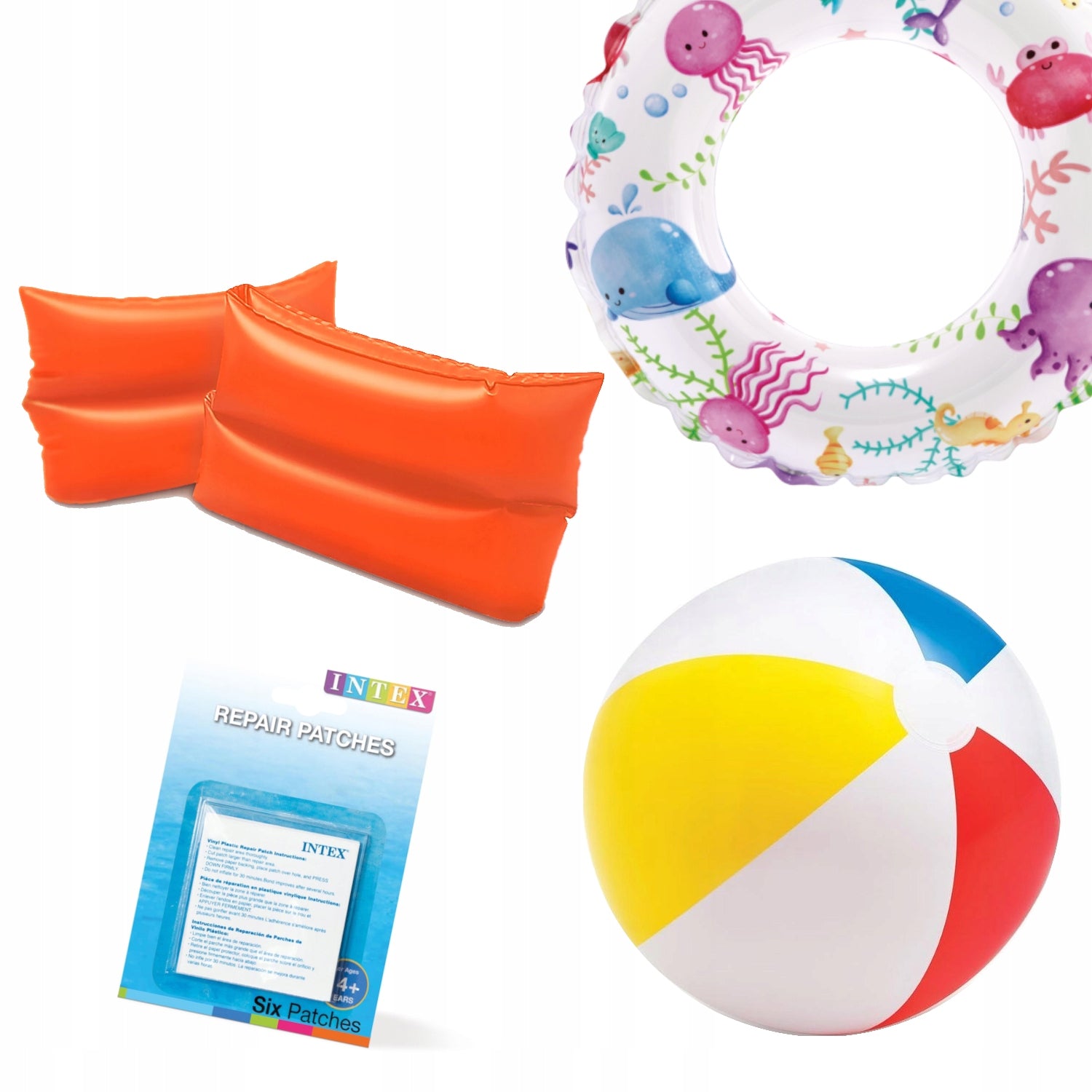 LARGE FAMILY RACK GARDEN POOL INTEX 366x76 18in1 Set + FREEBIE Length 366 cm