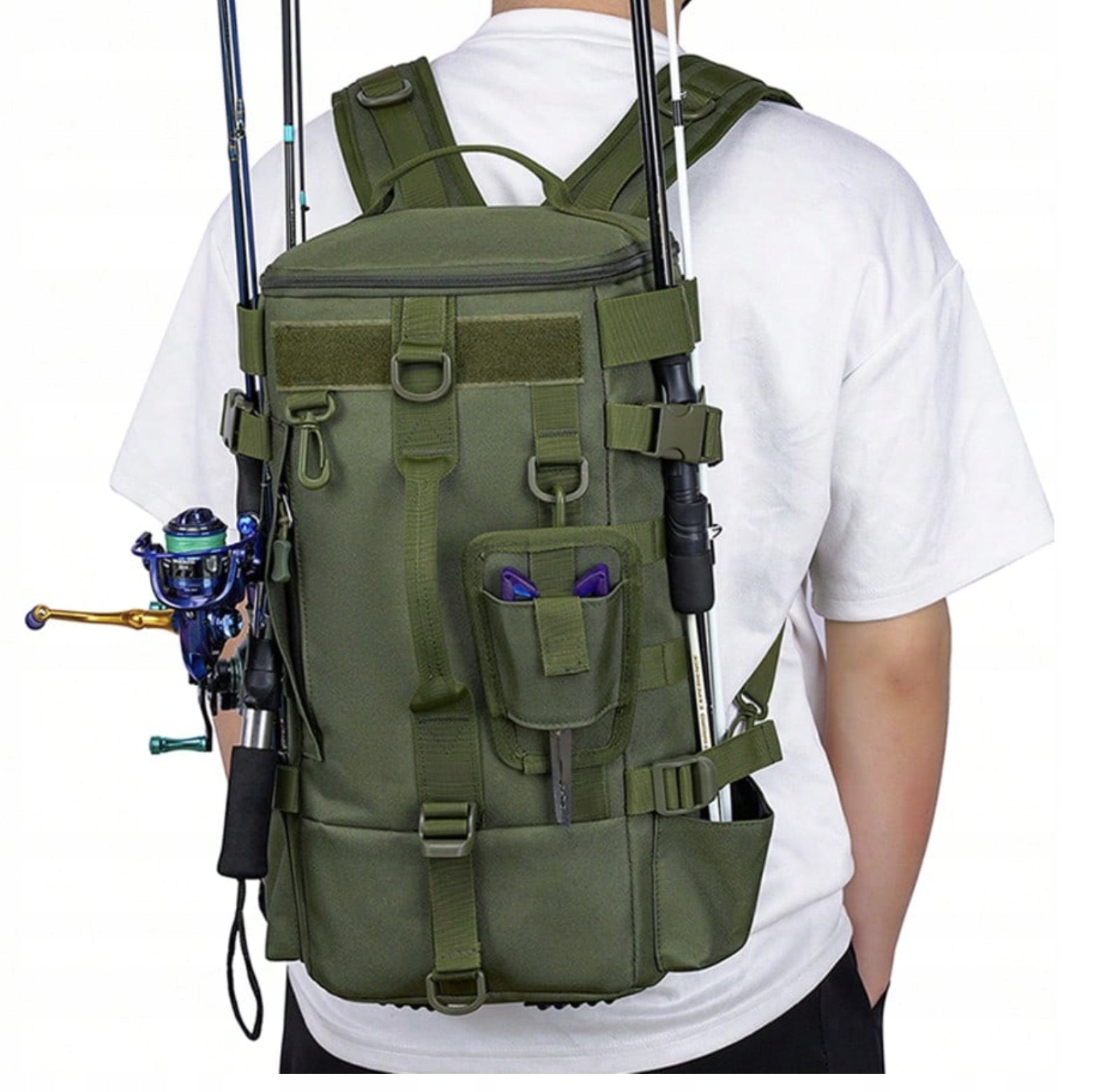 LARGE FISHING BACKPACK STRONG WATERPROOF PRACTICAL HIKING BAG Manufacturer code 8329