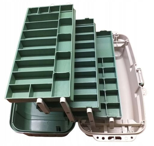 LARGE FISHING BOX Jaxon WITH THREE DRAWERS Color green