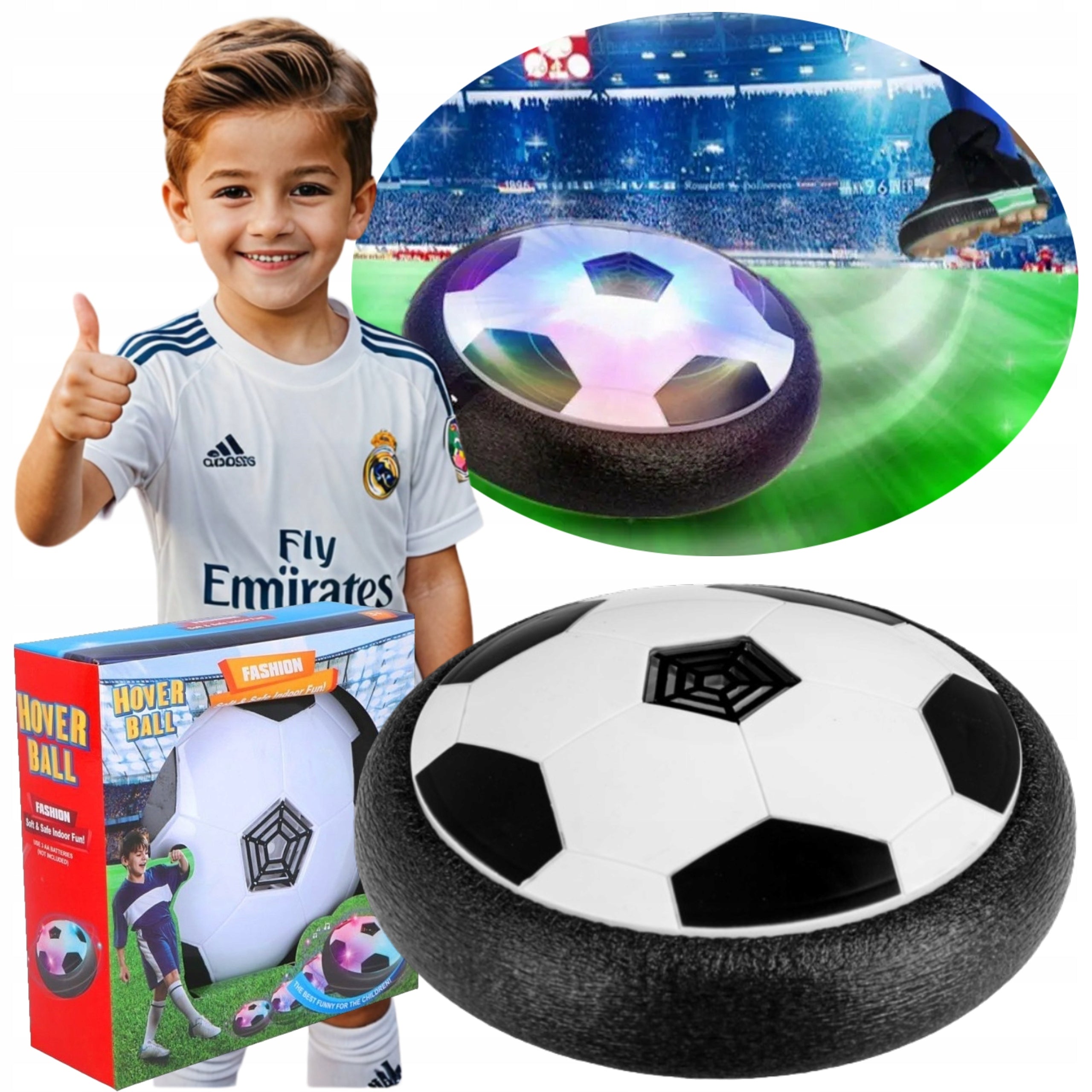 LARGE FLYING FOOTBALL TO PLAY AT HOME LED LEVITATING GIFT CYMBERGAJ Packaging status original