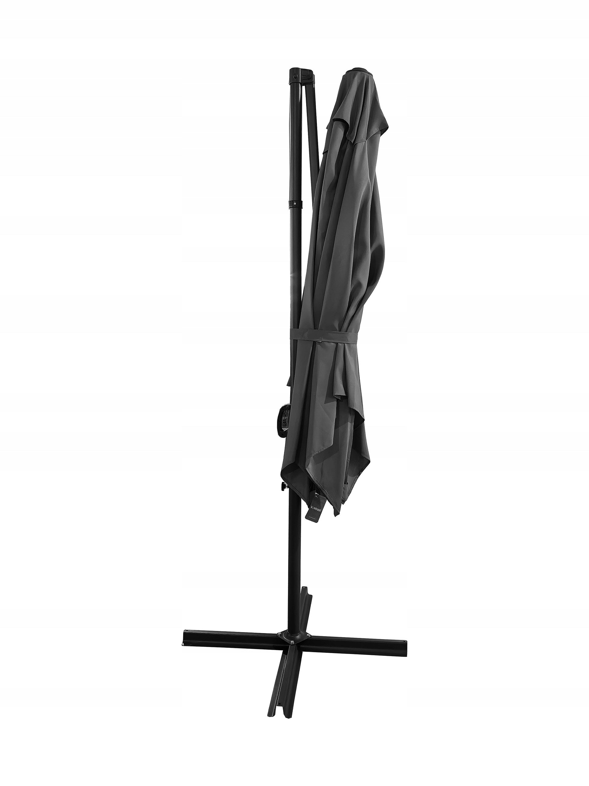 LARGE FOLDING ADJUSTABLE GARDEN UMBRELLA 250x250cm SEATTLE DARK GREY Diameter/width 250 cm