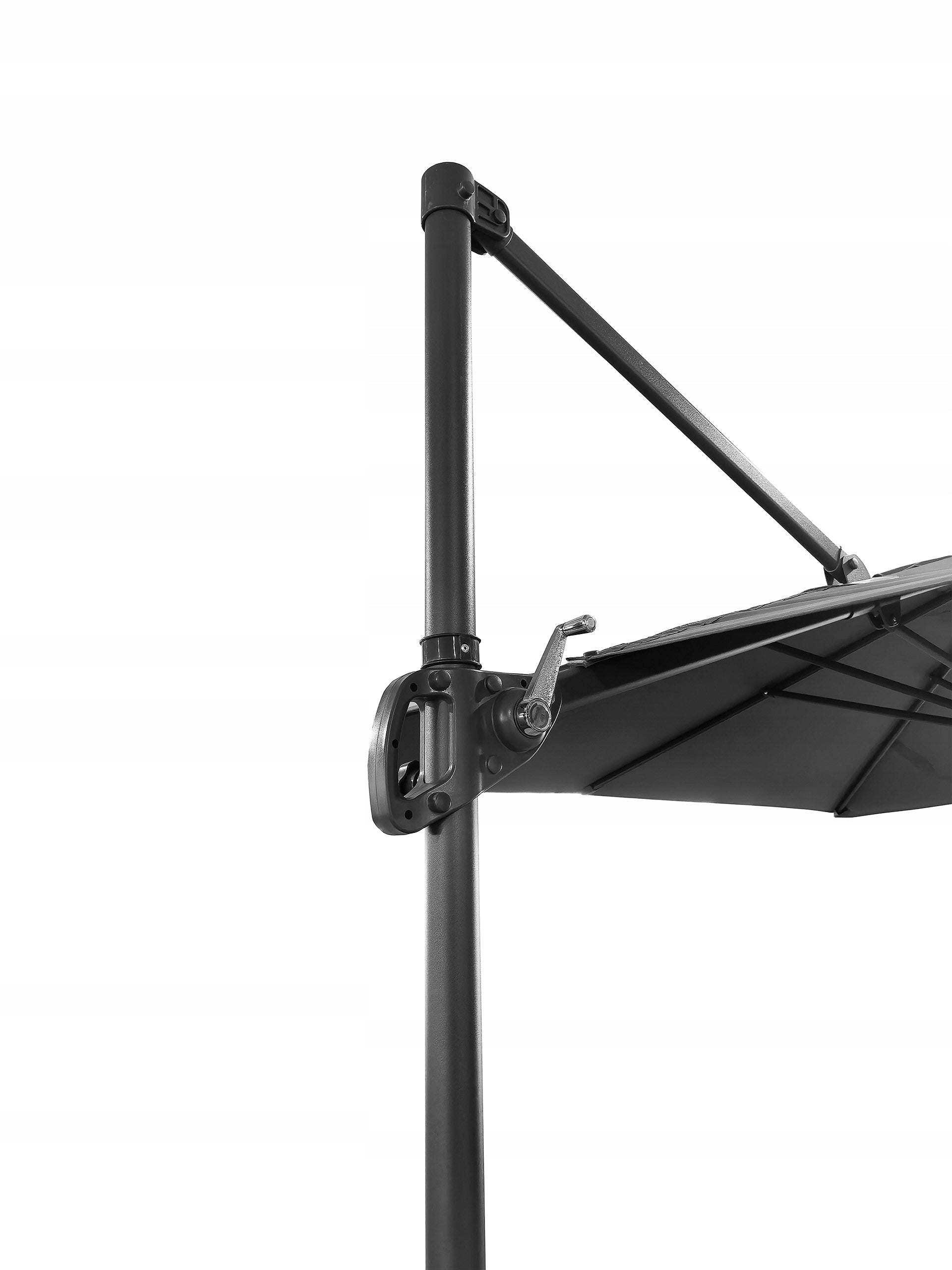LARGE FOLDING ADJUSTABLE GARDEN UMBRELLA 250x250cm SEATTLE DARK GREY Kind with boom