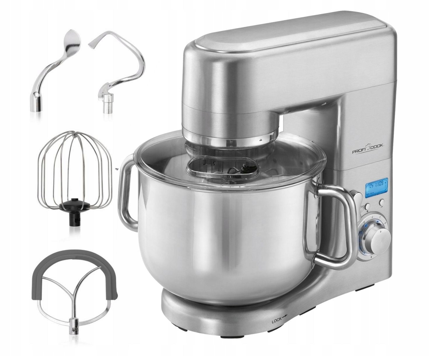 LARGE FOOD PROCESSOR PROFICOOK PC-KM 10 LITERS (SILVER)