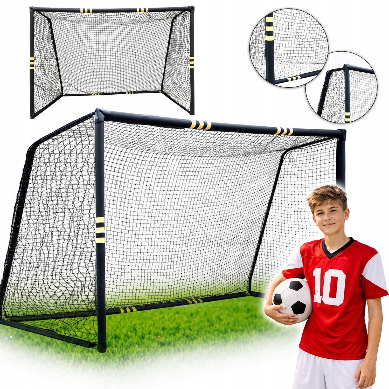 LARGE FOOTBALL GOAL 300x200x120 STEEL STRONG FOOTBALL TRAINING