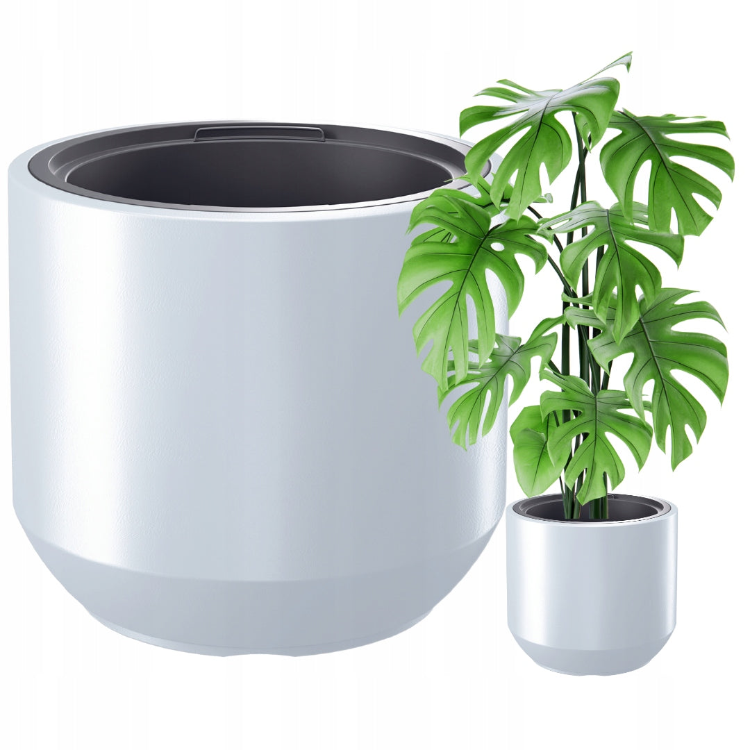 LARGE Flowerpot Maxi White Terrace Pot Frost-resistant + Insert 570mm # 82 L